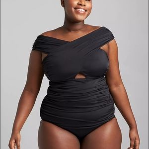 Cacique Fitted Wrap-Over No-Wire Swim Tankini Top